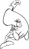 A coloring page of sea animal
